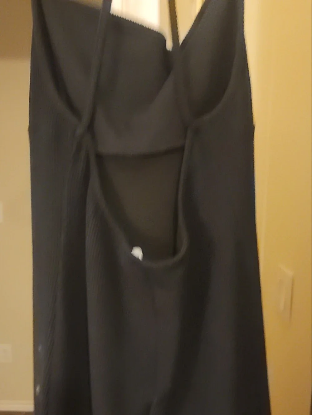 NWT Free People Beach Black Ribbed Maxi Dress with Strappy Back Size XS